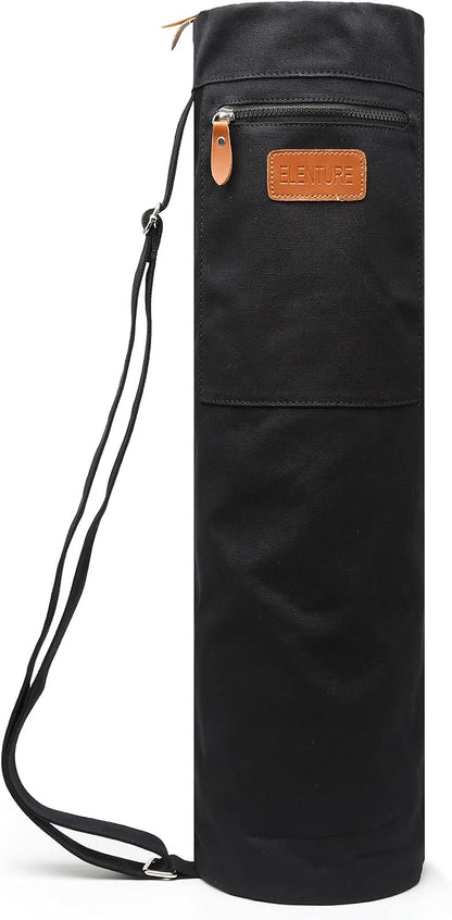 Yoga Mat Bag for Women & Men, Full-Zip Canvas Pilates Bag with Pockets