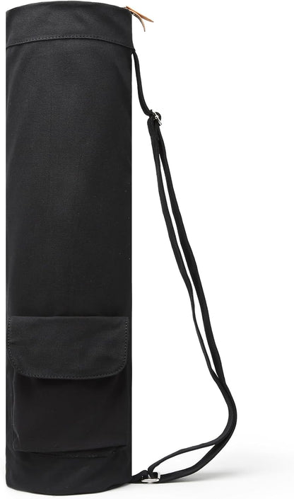 Yoga Mat Bag for Women & Men, Full-Zip Canvas Pilates Bag with Pockets