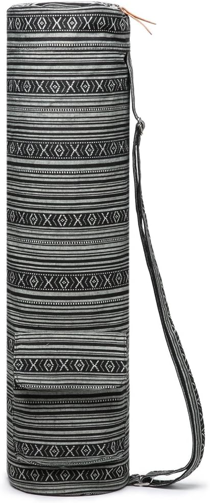 Yoga Mat Bag for Women & Men, Full-Zip Canvas Pilates Bag with Pockets