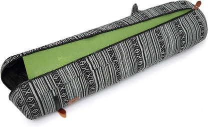 Yoga Mat Bag for Women & Men, Full-Zip Canvas Pilates Bag with Pockets