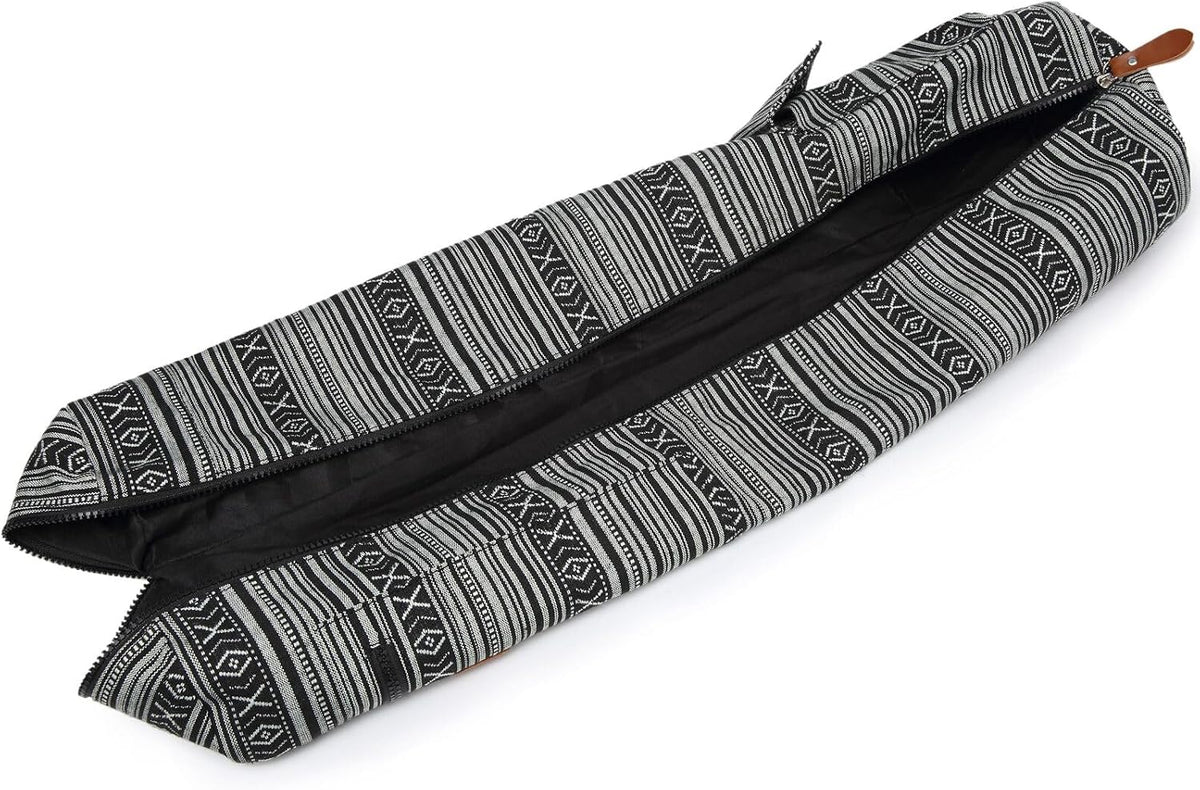 Yoga Mat Bag for Women & Men, Full-Zip Canvas Pilates Bag with Pockets