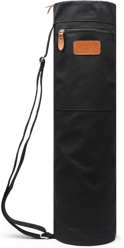 Yoga Mat Bag for Women & Men, Full-Zip Canvas Pilates Bag with Pockets