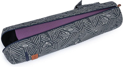 Yoga Mat Bag for Women & Men, Full-Zip Canvas Pilates Bag with Pockets