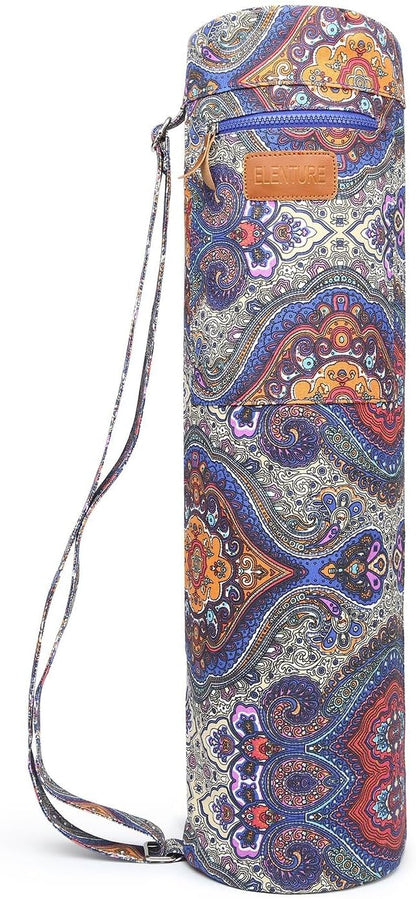 Yoga Mat Bag for Women & Men, Full-Zip Canvas Pilates Bag with Pockets