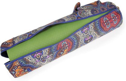Yoga Mat Bag for Women & Men, Full-Zip Canvas Pilates Bag with Pockets