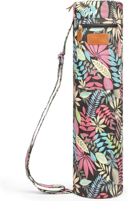 Yoga Mat Bag for Women & Men, Full-Zip Canvas Pilates Bag with Pockets