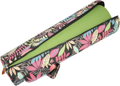 Yoga Mat Bag for Women & Men, Full-Zip Canvas Pilates Bag with Pockets