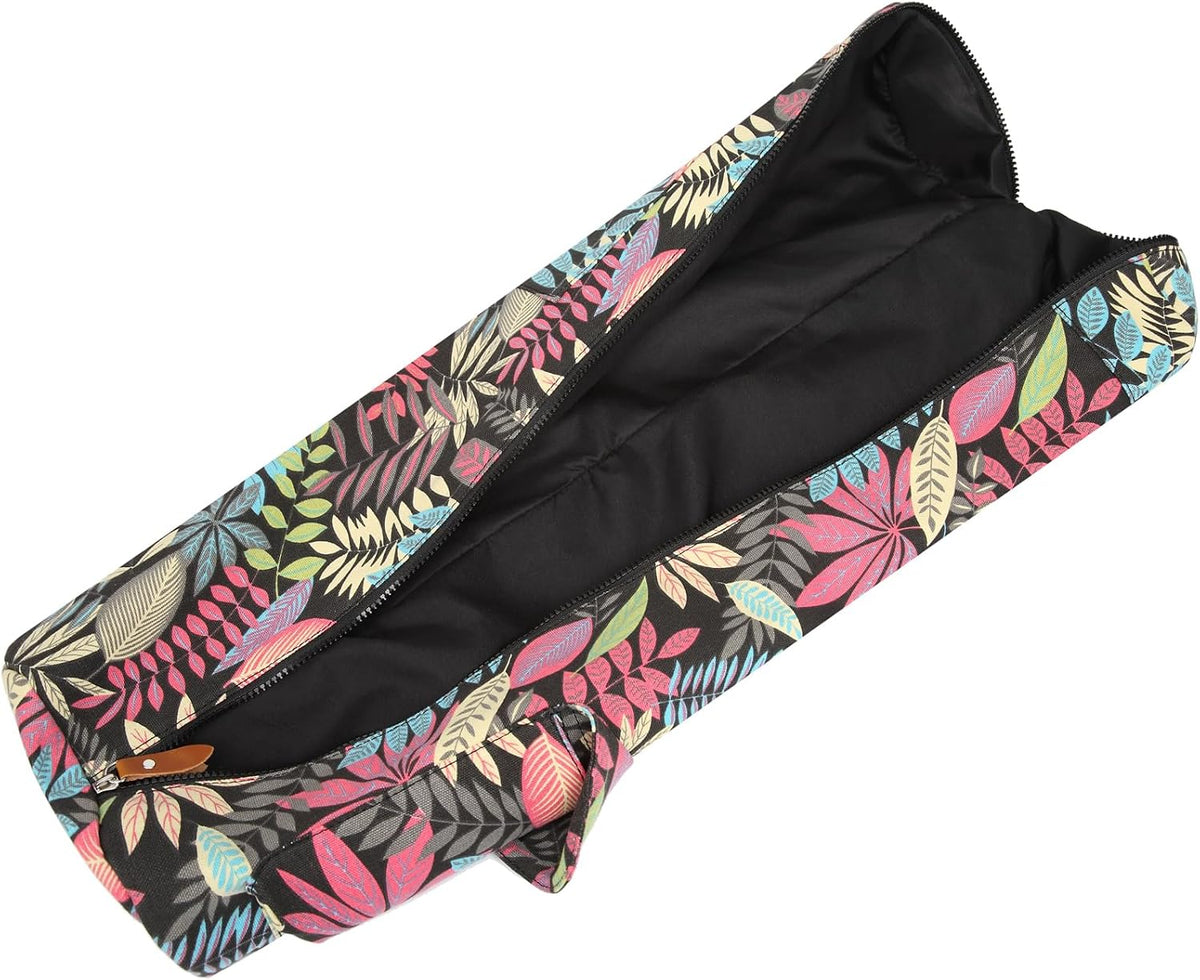 Yoga Mat Bag for Women & Men, Full-Zip Canvas Pilates Bag with Pockets