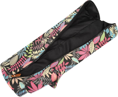 Yoga Mat Bag for Women & Men, Full-Zip Canvas Pilates Bag with Pockets