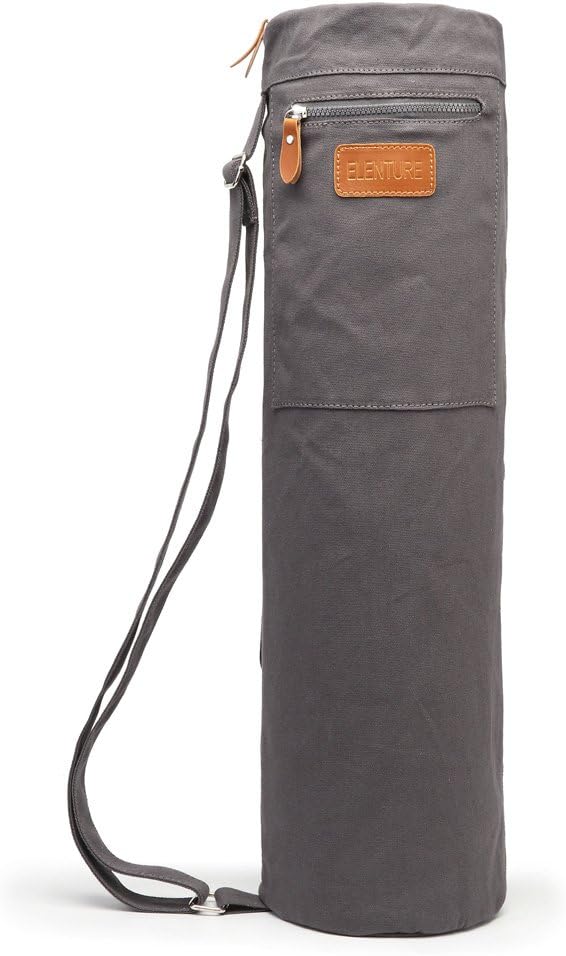 Yoga Mat Bag for Women & Men, Full-Zip Canvas Pilates Bag with Pockets