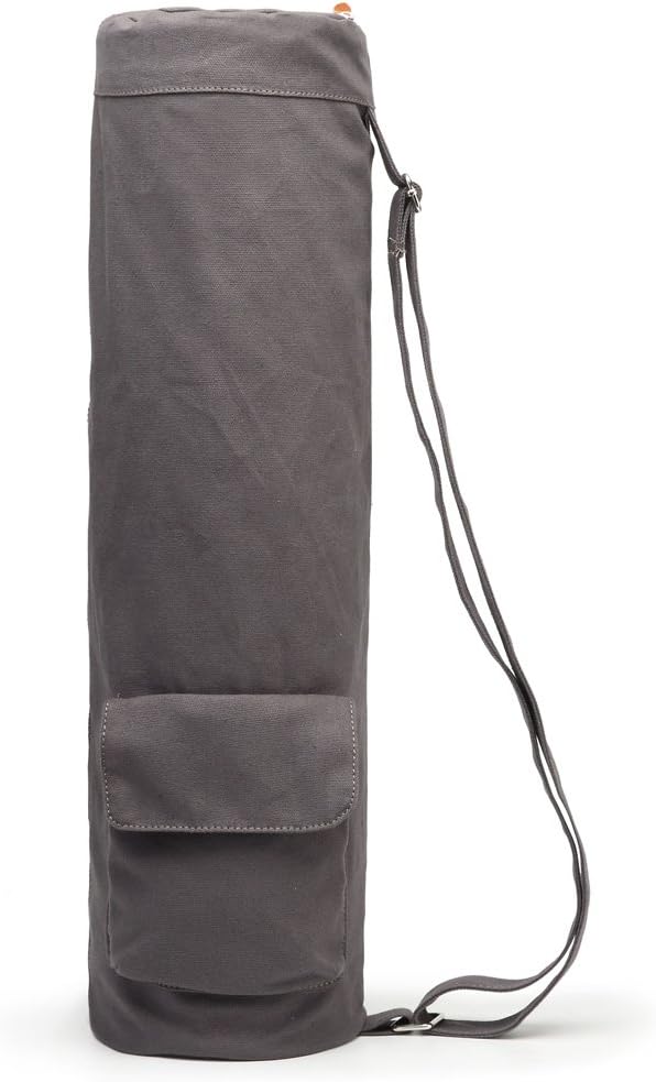 Yoga Mat Bag for Women & Men, Full-Zip Canvas Pilates Bag with Pockets