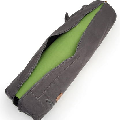 Yoga Mat Bag for Women & Men, Full-Zip Canvas Pilates Bag with Pockets