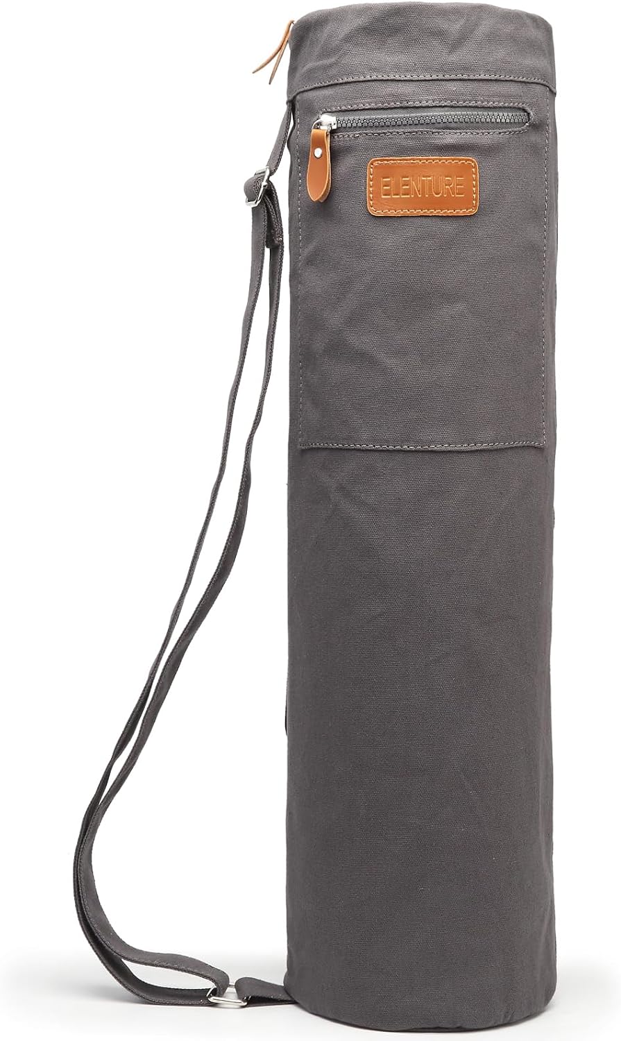 Yoga Mat Bag for Women & Men, Full-Zip Canvas Pilates Bag with Pockets