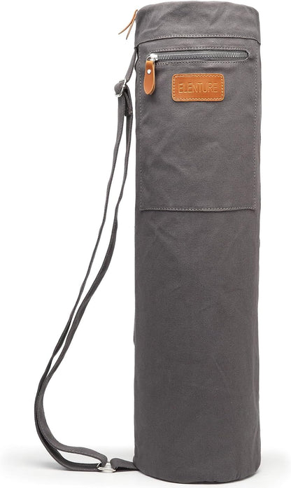 Yoga Mat Bag for Women & Men, Full-Zip Canvas Pilates Bag with Pockets