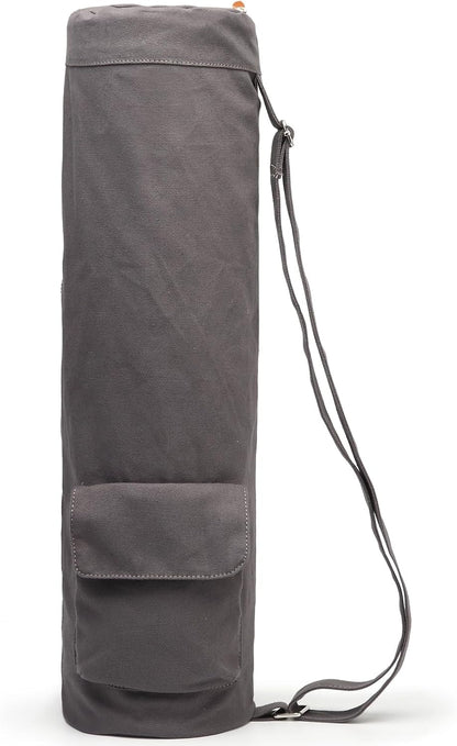 Yoga Mat Bag for Women & Men, Full-Zip Canvas Pilates Bag with Pockets