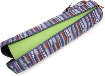 Yoga Mat Bag for Women & Men, Full-Zip Canvas Pilates Bag with Pockets