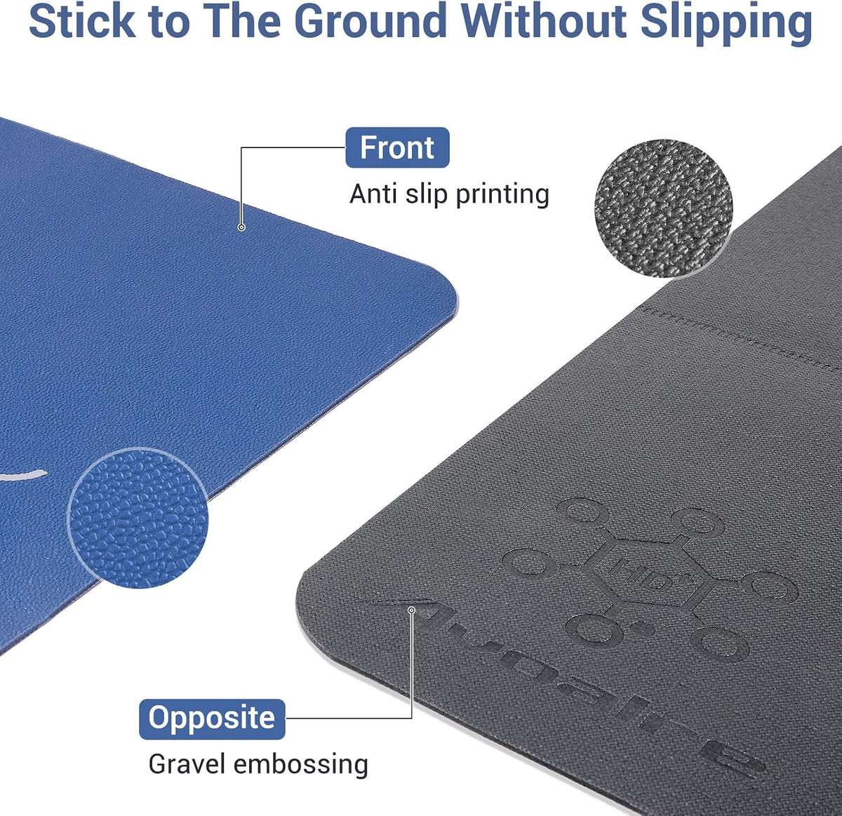 Yoga Mat Foldable - Textured Non Slip Exercise Mat -Travel Lightweight Hot Yoga Mat with Carry Bag for Pilates & Home Workouts (72"L x 24"W x 3mm Thick)