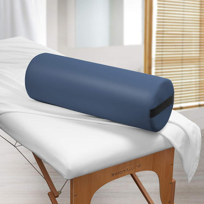 Jumbo Round Massage Table Bolster Pillow Pad - 26 x 9 Inch - Black