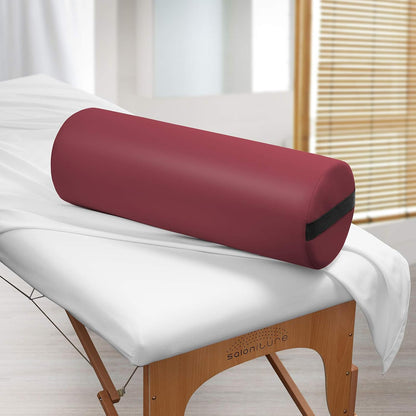 Jumbo Round Massage Table Bolster Pillow Pad - 26 x 9 Inch - Black