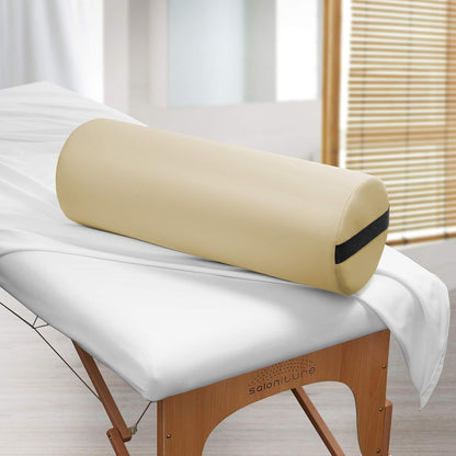 Jumbo Round Massage Table Bolster Pillow Pad - 26 x 9 Inch - Black