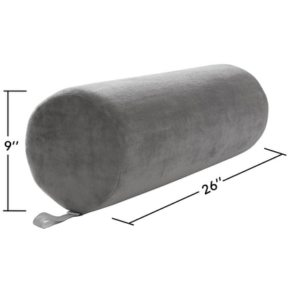 Jumbo Round Massage Table Bolster Pillow Pad - 26 x 9 Inch - Black