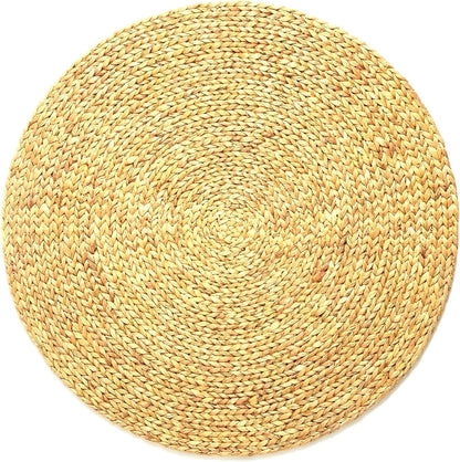 Water Hyacinth Meditation Mat | Non-Slip Exercise & Fitness Mat for Meditation | Natural Rug, Straw Floor Mat for Living Room, Bedroom and More
