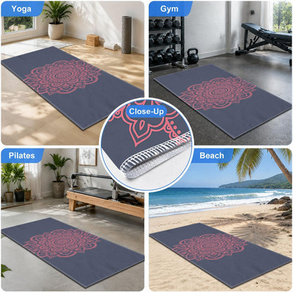 Yoga Mat Towel, Hot Yoga Non Slip with 4 Corner Pockets, 70 x 26 in
