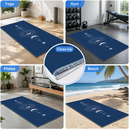 Yoga Mat Towel, Hot Yoga Non Slip with 4 Corner Pockets, 70 x 26 in