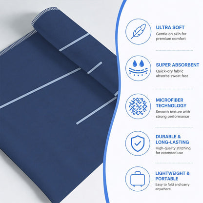 Yoga Mat Towel, Hot Yoga Non Slip with 4 Corner Pockets, 70 x 26 in