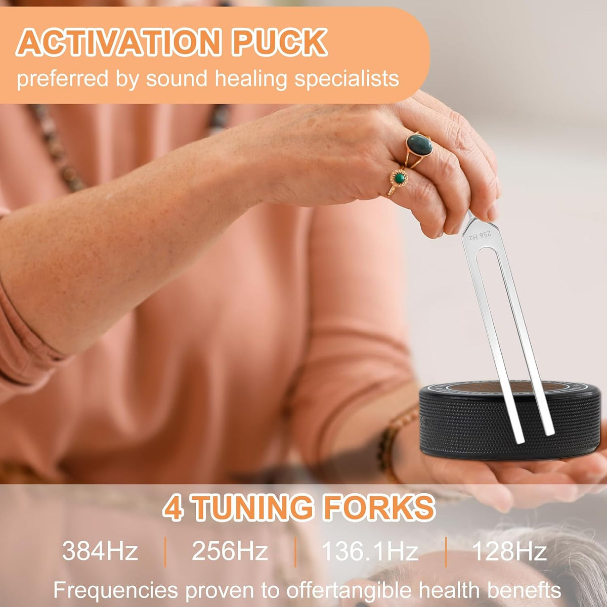 Tuning Forks for Healing Set – Includes 128Hz, 136Hz, 256Hz, 384Hz & Activator, Portable in Red Leather Pouch – Medical Grade Sound Healing Instruments for Chakra, Yoga, and Meditation