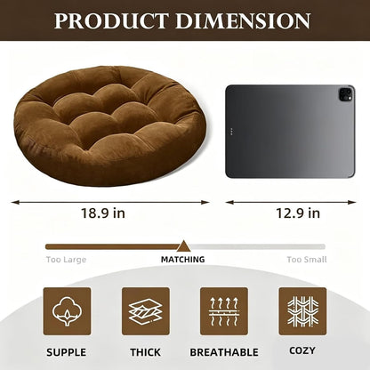 Yellow Set of 2 Round Meditation Floor Pillow Cushions for Adults