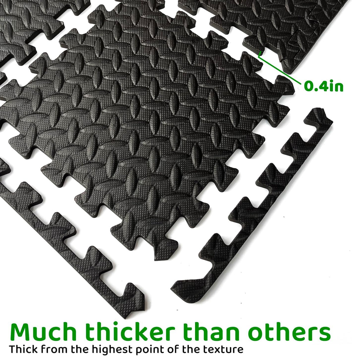 3x6 Feet Interlocking Foam Floor Mats (18-Pack) - 0.4"（10mm Thick Gym Mats for Home Workouts, Exercise & Play - Puzzle Tiles for Home Gym, Yoga, Kids Area.