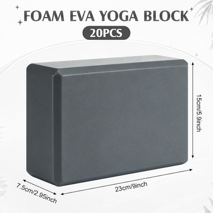 20 Pcs Foam EVA Yoga Blocks Lightweight Non-slip Supportive Foam Blocks Yoga Prop Accessories for Pilates, Stretching and Meditation, Men and Women Yogi