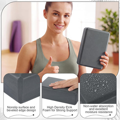 20 Pcs Foam EVA Yoga Blocks Lightweight Non-slip Supportive Foam Blocks Yoga Prop Accessories for Pilates, Stretching and Meditation, Men and Women Yogi