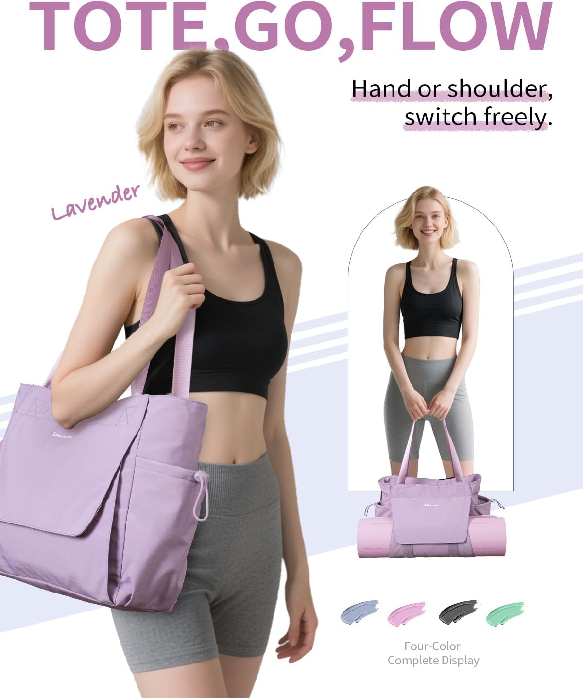 Yoga Mat Bag Waterproof Tote Gym Bag Mat Carrier W/Wet Pocket