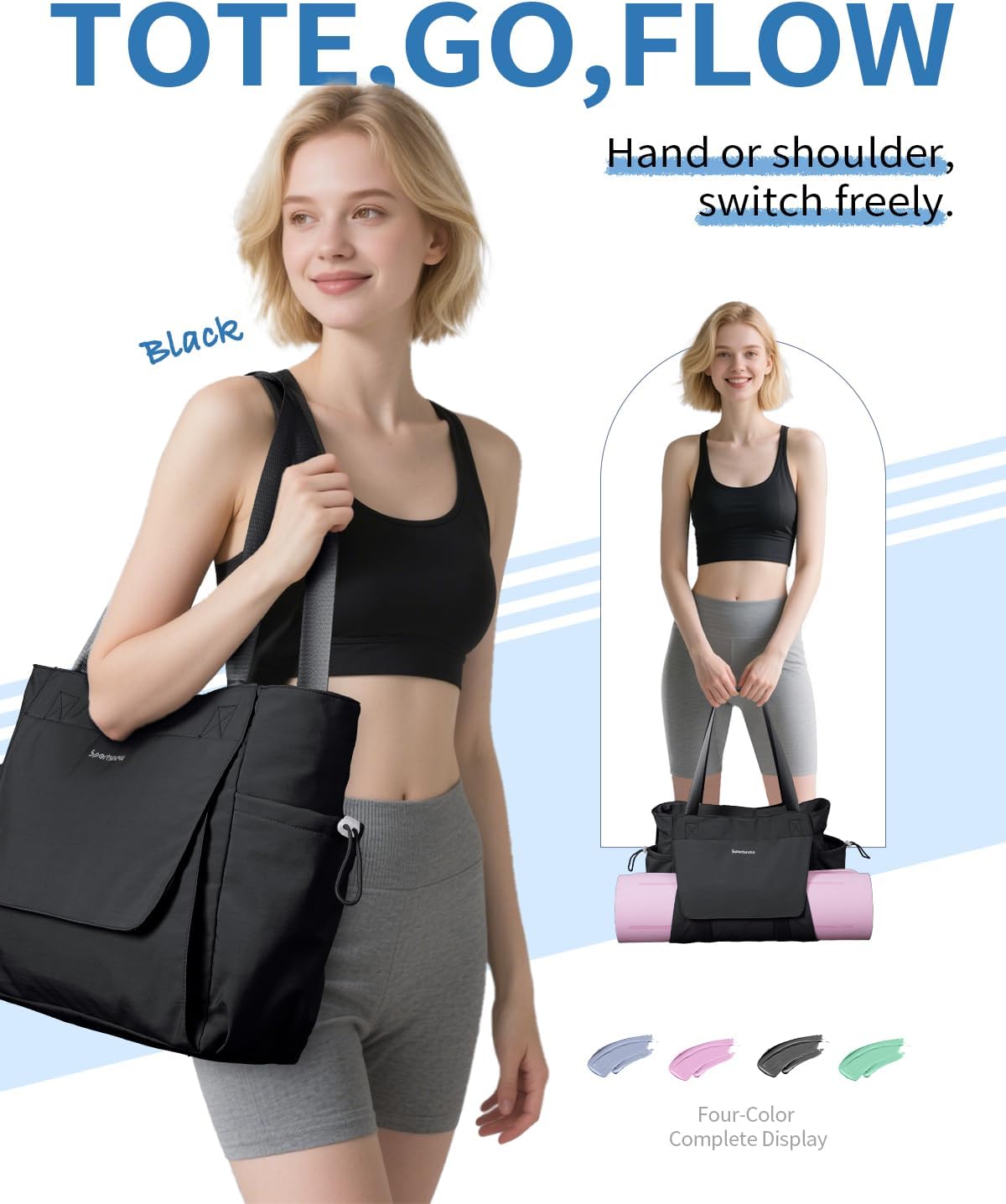 Yoga Mat Bag Waterproof Tote Gym Bag Mat Carrier W/Wet Pocket