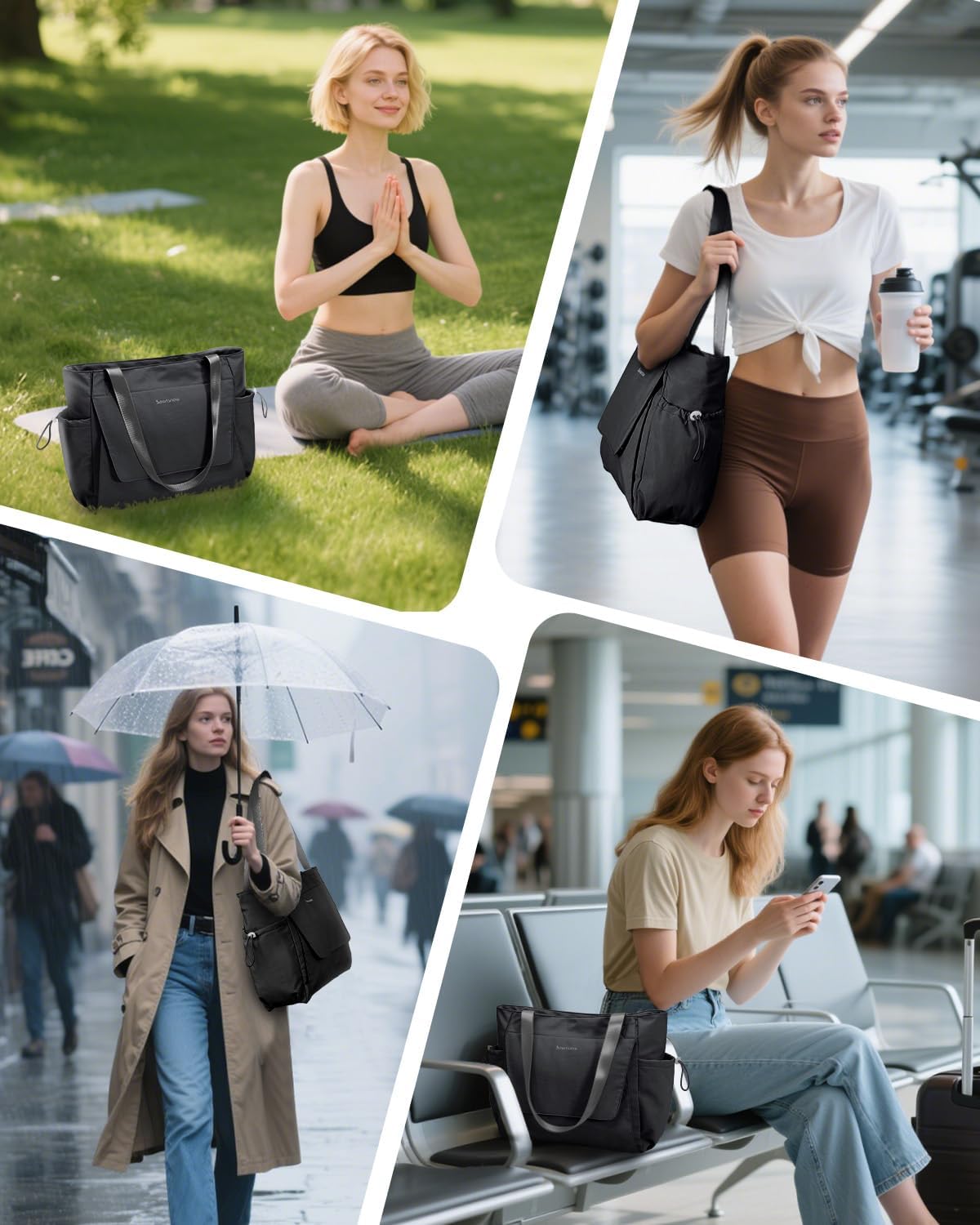 Yoga Mat Bag Waterproof Tote Gym Bag Mat Carrier W/Wet Pocket