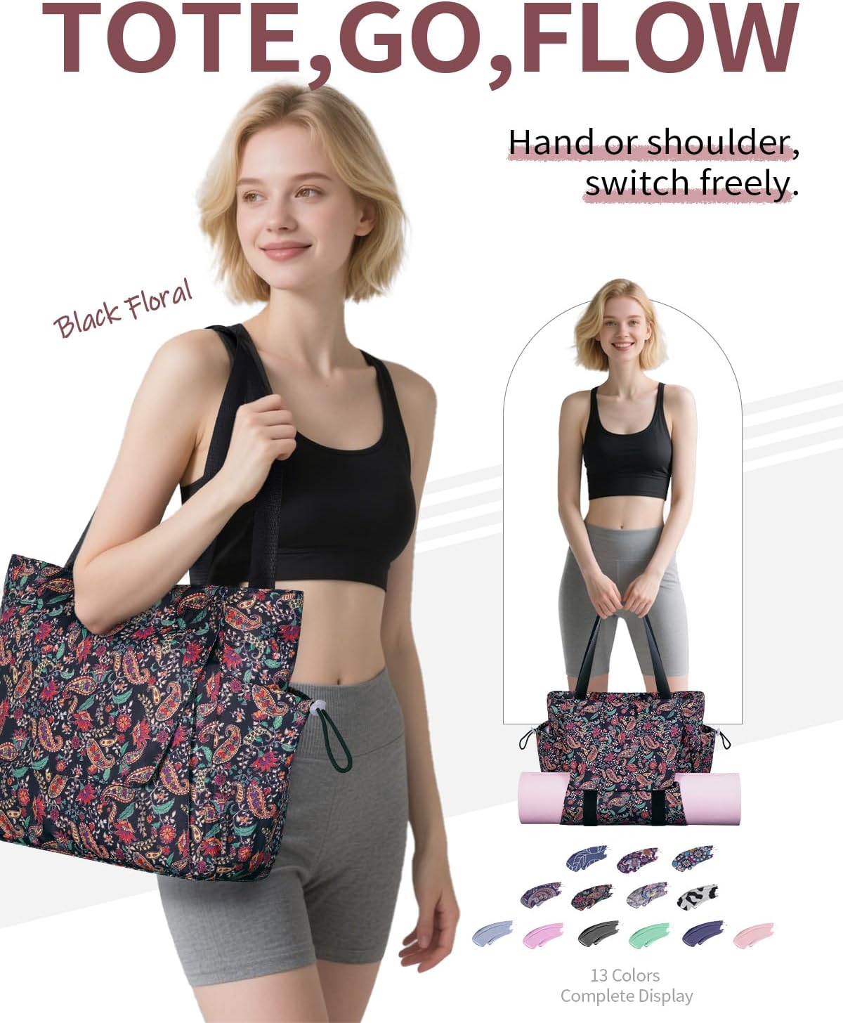 Yoga Mat Bag Waterproof Tote Gym Bag Mat Carrier W/Wet Pocket