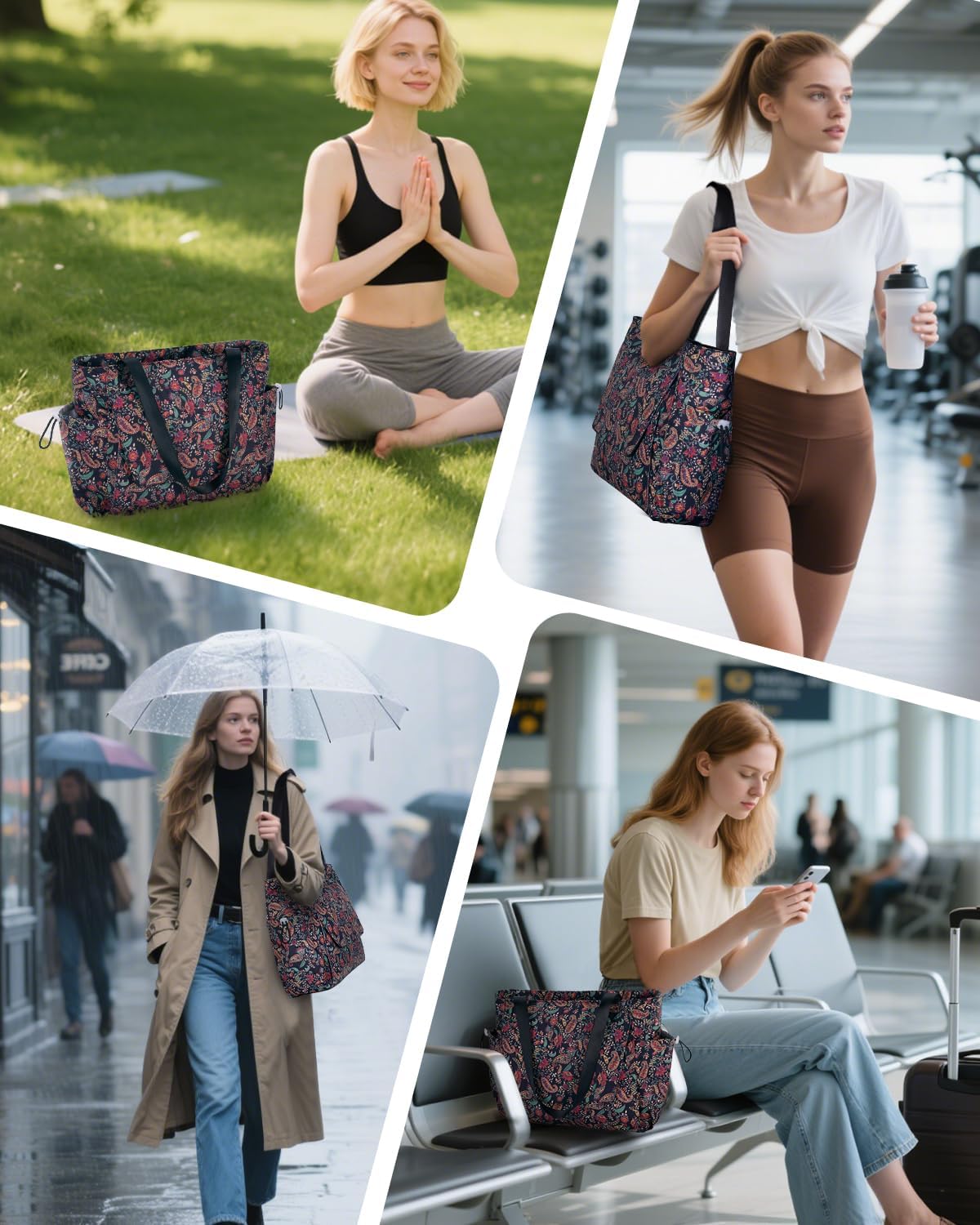 Yoga Mat Bag Waterproof Tote Gym Bag Mat Carrier W/Wet Pocket