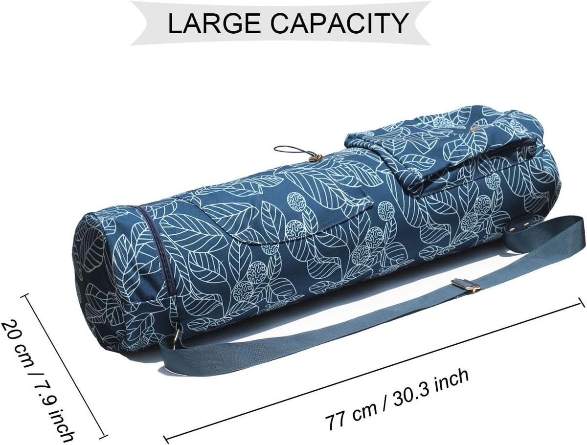 Yoga Mat Bag with Multi Pockets Drawstring Yoga Mat Carrier Pilates Exercise Multi-Functional Storage Bag