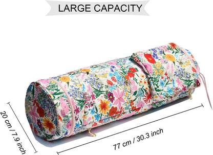 Yoga Mat Bag with Multi Pockets Drawstring Yoga Mat Carrier Pilates Exercise Multi-Functional Storage Bag