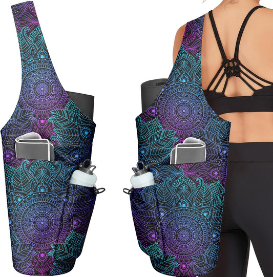 Yoga Bag for Women, Large Yoga Mat Bag Tote Carrier with Wet Dry Pocket