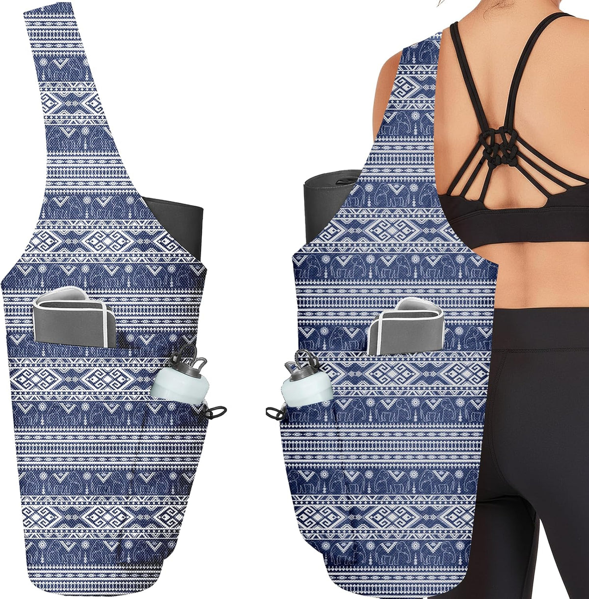 Yoga Bag for Women, Large Yoga Mat Bag Tote Carrier with Wet Dry Pocket