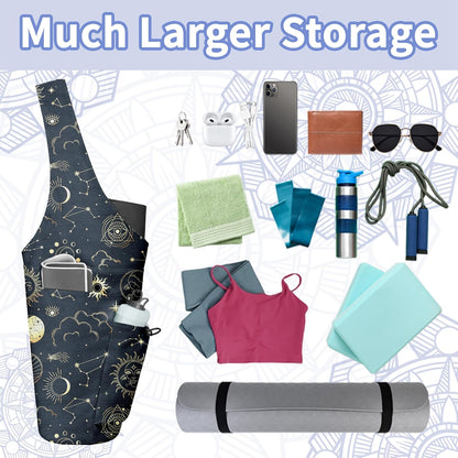 Yoga Bag for Women, Large Yoga Mat Bag Tote Carrier with Wet Dry Pocket