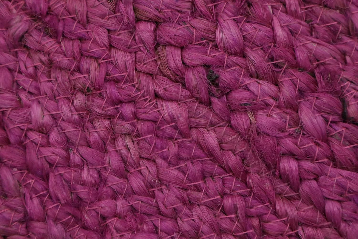 Hand Braided Jute 4 Ft Square Kilim Rug Flatweave Pink Geometric Pattern Jute Sisal Rug, Thick 0.27 Inch Indoor Outdoor Carpet for Kitchen, Bedside, Yoga Mat - Colors B