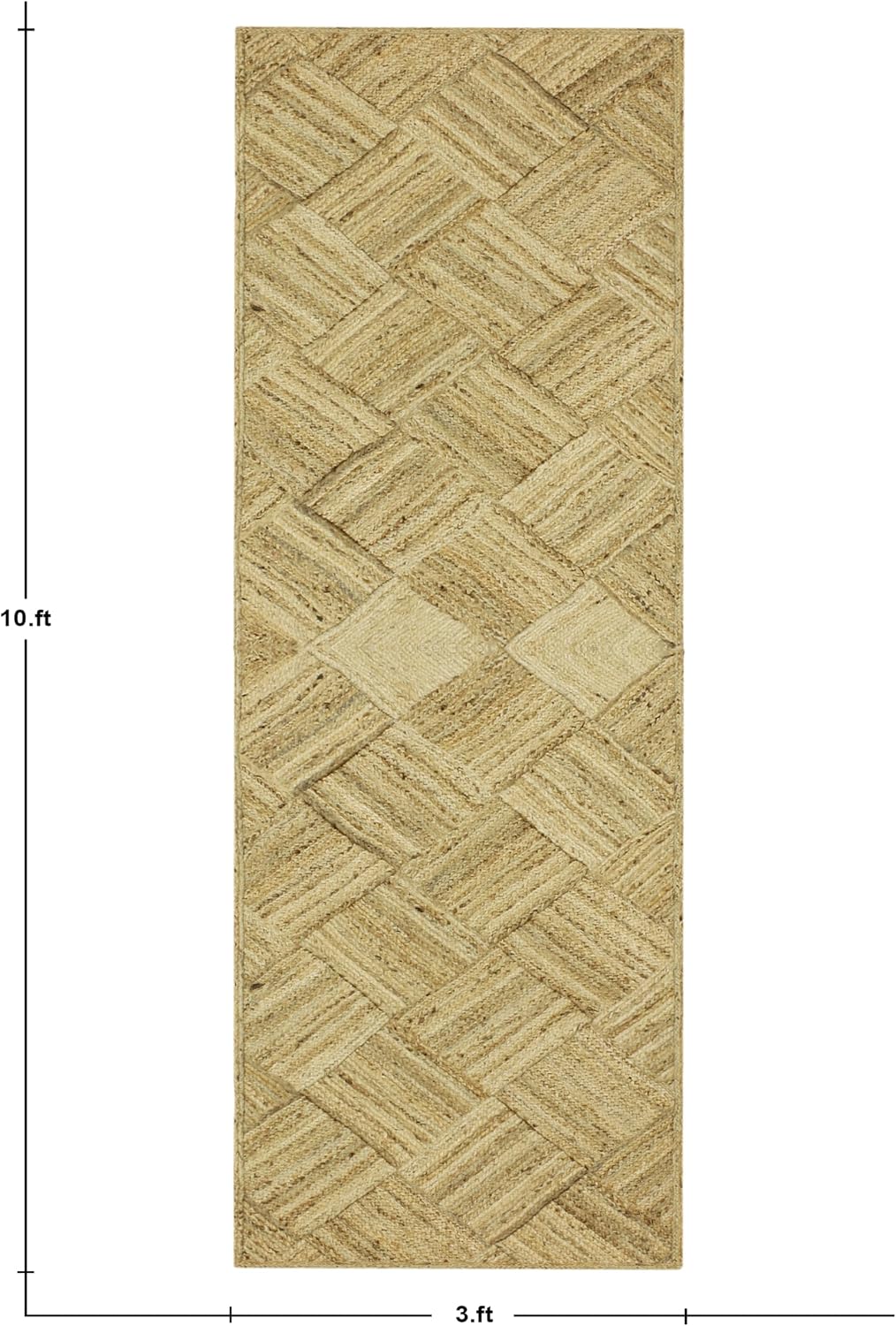 Hand Braided Jute 4 Ft Square Kilim Rug Flatweave Pink Geometric Pattern Jute Sisal Rug, Thick 0.27 Inch Indoor Outdoor Carpet for Kitchen, Bedside, Yoga Mat - Colors B