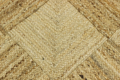Hand Braided Jute 4 Ft Square Kilim Rug Flatweave Pink Geometric Pattern Jute Sisal Rug, Thick 0.27 Inch Indoor Outdoor Carpet for Kitchen, Bedside, Yoga Mat - Colors B