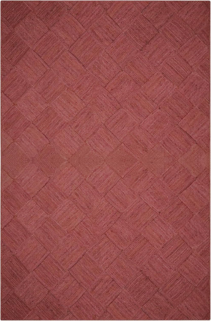Hand Braided Jute 4 Ft Square Kilim Rug Flatweave Pink Geometric Pattern Jute Sisal Rug, Thick 0.27 Inch Indoor Outdoor Carpet for Kitchen, Bedside, Yoga Mat - Colors B
