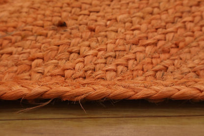 Hand Braided Jute 4 Ft Square Kilim Rug Flatweave Pink Geometric Pattern Jute Sisal Rug, Thick 0.27 Inch Indoor Outdoor Carpet for Kitchen, Bedside, Yoga Mat - Colors B