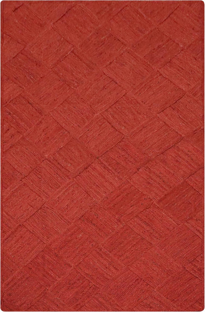 Hand Braided Jute 4 Ft Square Kilim Rug Flatweave Pink Geometric Pattern Jute Sisal Rug, Thick 0.27 Inch Indoor Outdoor Carpet for Kitchen, Bedside, Yoga Mat - Colors B